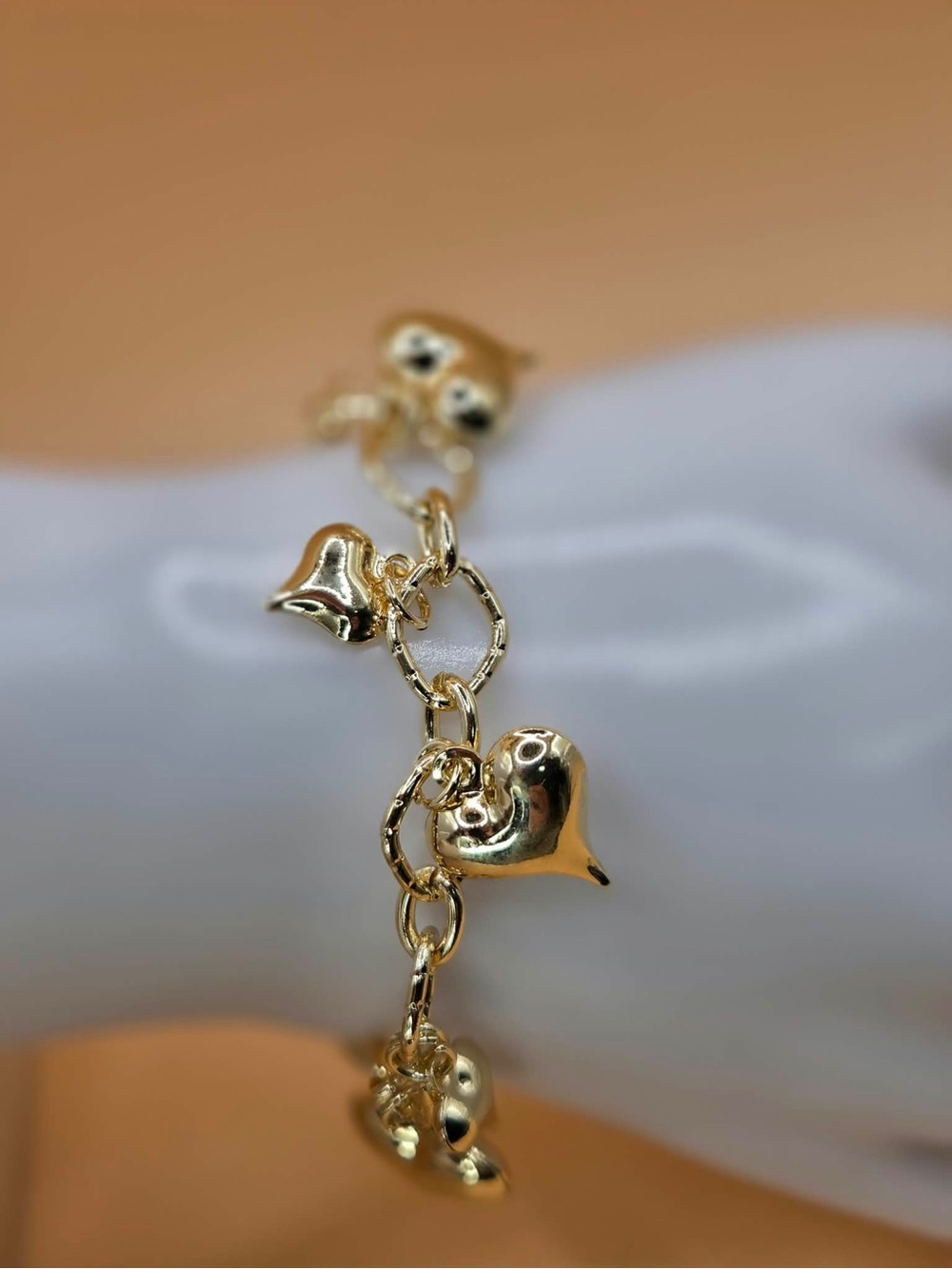 Gold Plated Heart Charm Bracelet - Women Jewelry